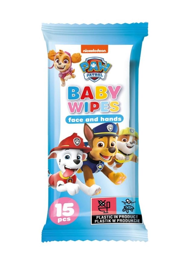 Psi Patrol, chusteczki do buzi i rączek, 15 szt.