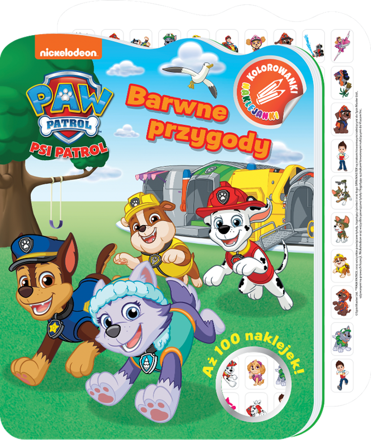 Psi Patrol. Kolorowanki. Naklejanki. Część 3. Barwne przygody