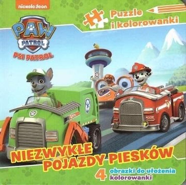 Psi Patrol. Książeczka z puzzlami. Niezwykłe pojazdy piesków