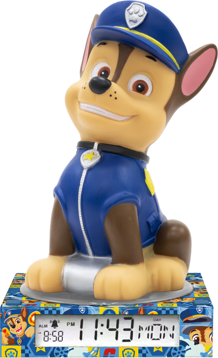 Psi Patrol, lampka 3D z budzikiem