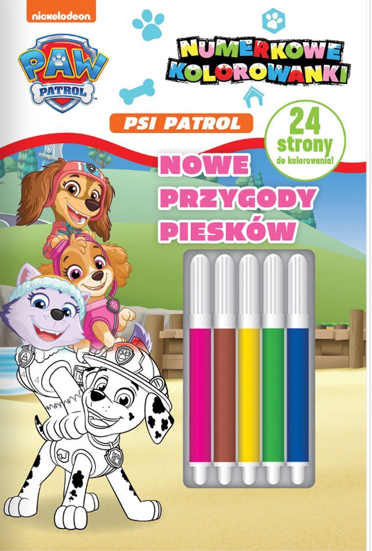 Psi Patrol. Nowe przygody piesków. Numerkowe kolorowanki