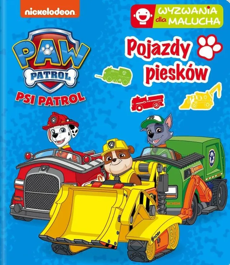 Psi Patrol. Pojazdy piesków. Wyzwania dla malucha