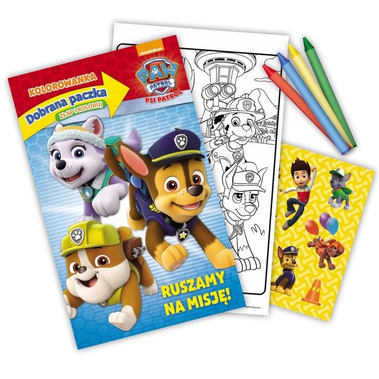 Psi Patrol. Ruszamy na misję. Dobrana paczka. Złap i koloruj