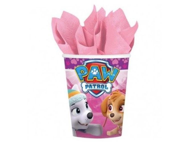 Psi Patrol, Skye, kubeczki urodzinowe, 8 szt., 250 ml