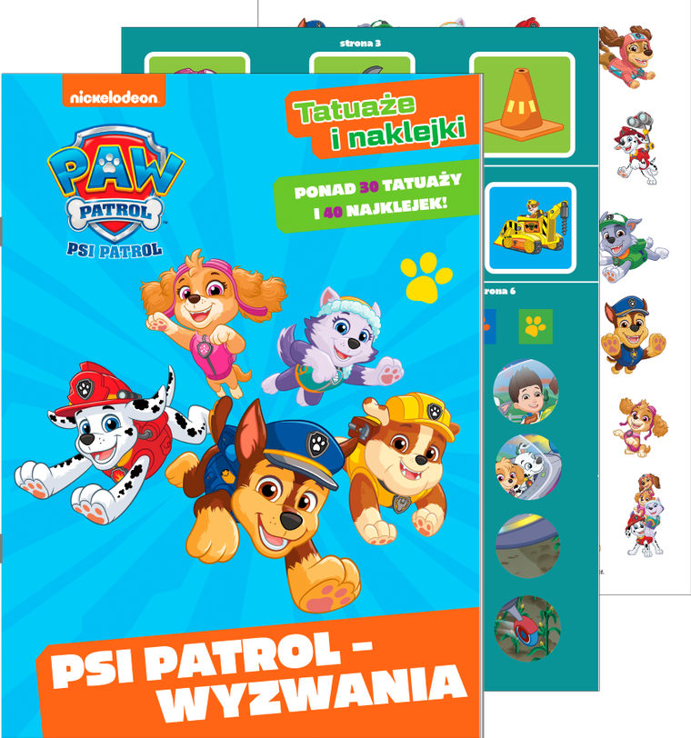 Psi Patrol. Wyzwania. Tatuaże i naklejki