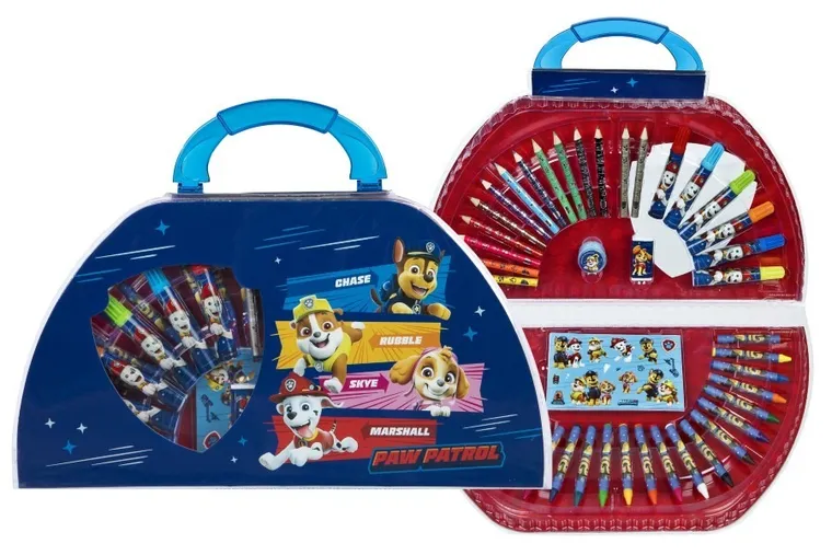 Psi Patrol, zestaw artystyczny w walizce, 51 elementów