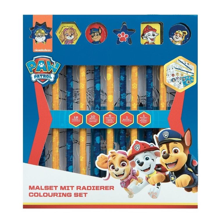 Psi Patrol, zestaw do kolorowania z naklejkami, 29 elementów
