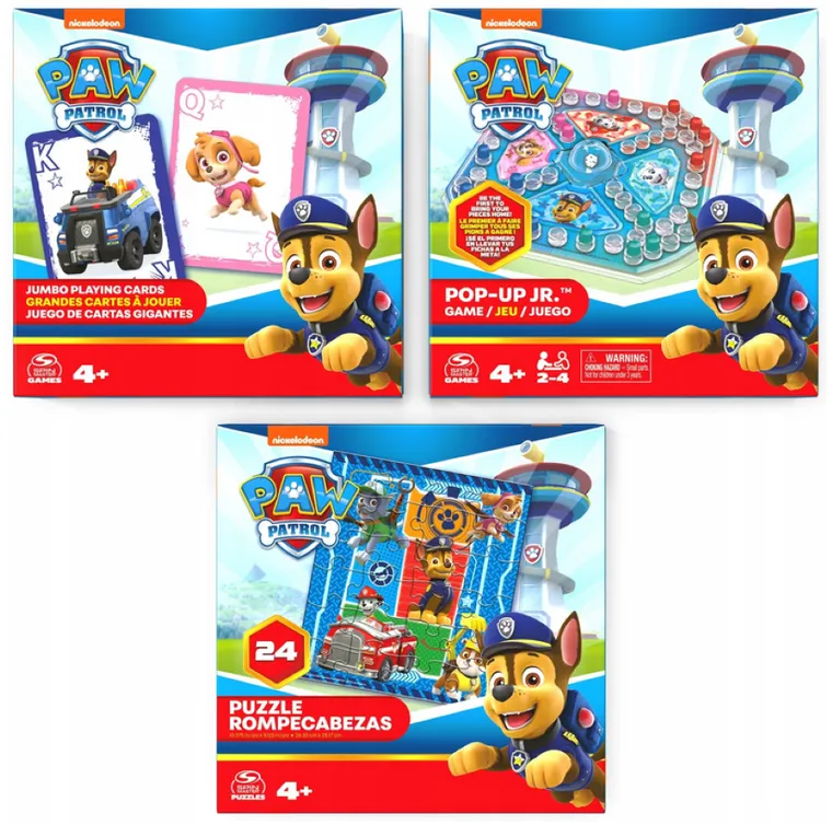 Psi Patrol, zestaw gier familijnych 3w1