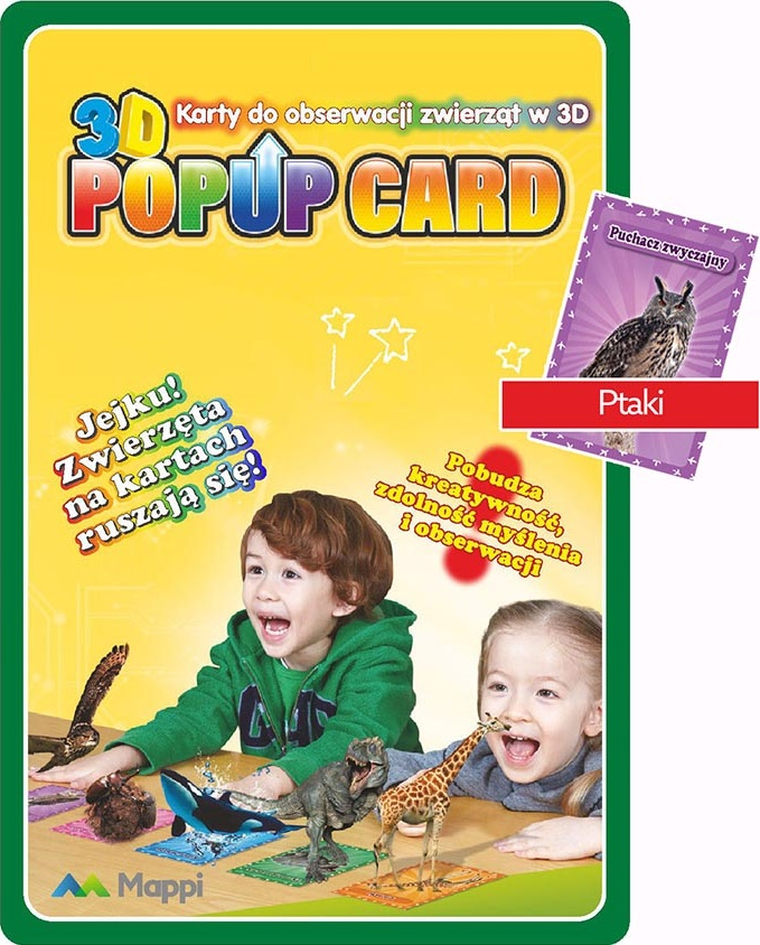 Ptaki. Karty do obserwacji zwierząt w 3D
