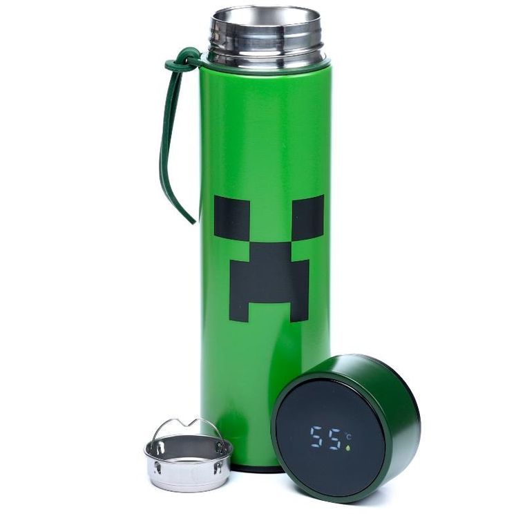 Puckator, Minecraft, butelka termiczna z termometrem, 450 ml