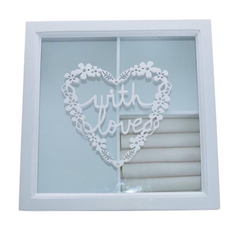 Pudełko na biżuterię, love, białe