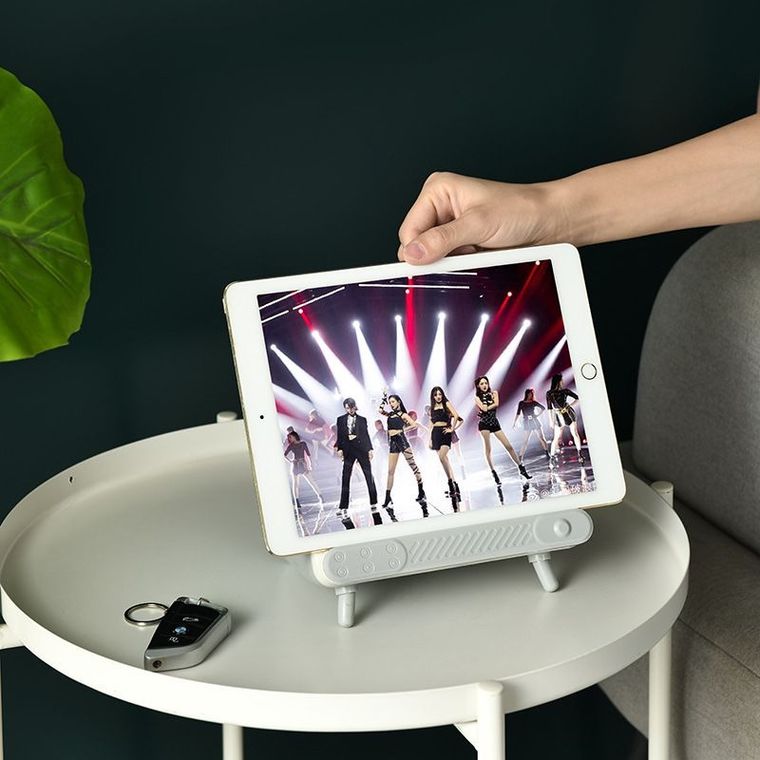 Pudełko na chusteczki z uchwytem na telefon, szare