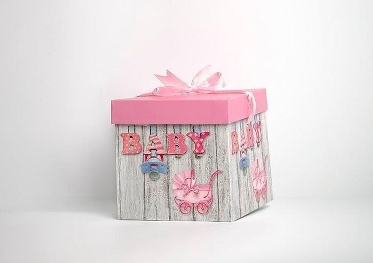 Pudełko prezentowe, baby, różowe, rozmiar L