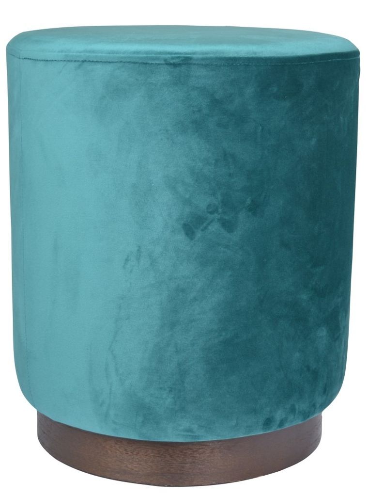 Puf szmaragdowy, welurowy, 35-35-42 cm