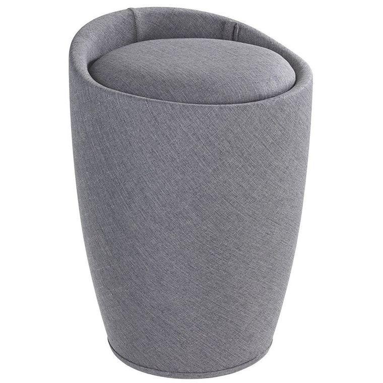 Pufa, kosz na pranie 2w1, Candy, grey