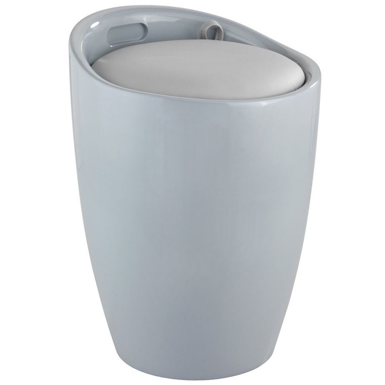 Pufa, kosz na pranie 2w1, Candy grey