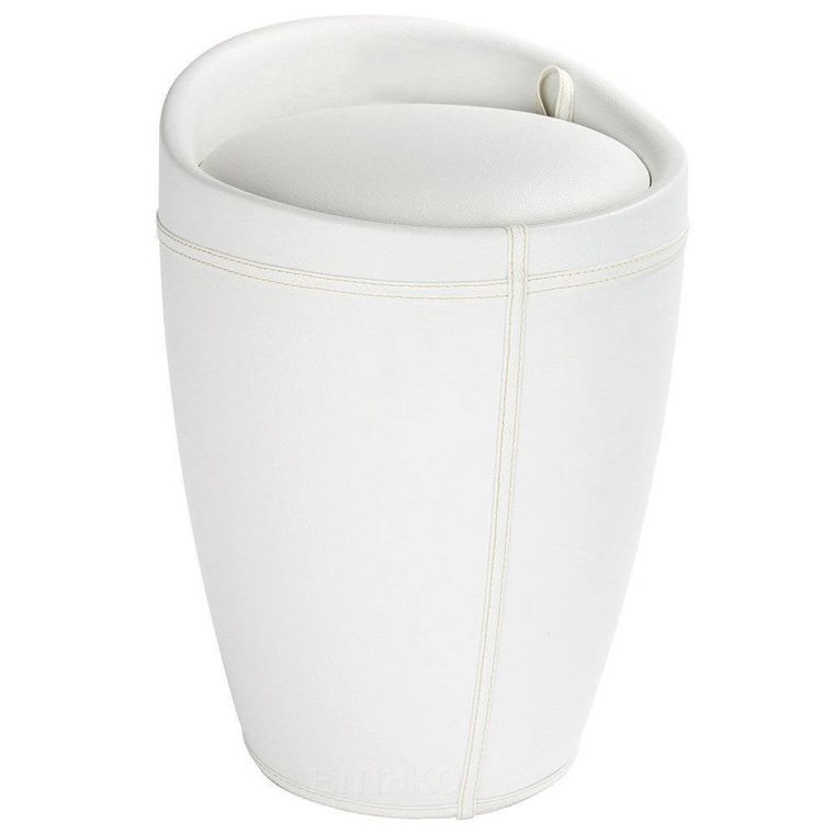 Pufa, kosz na pranie 2w1, Candy, white