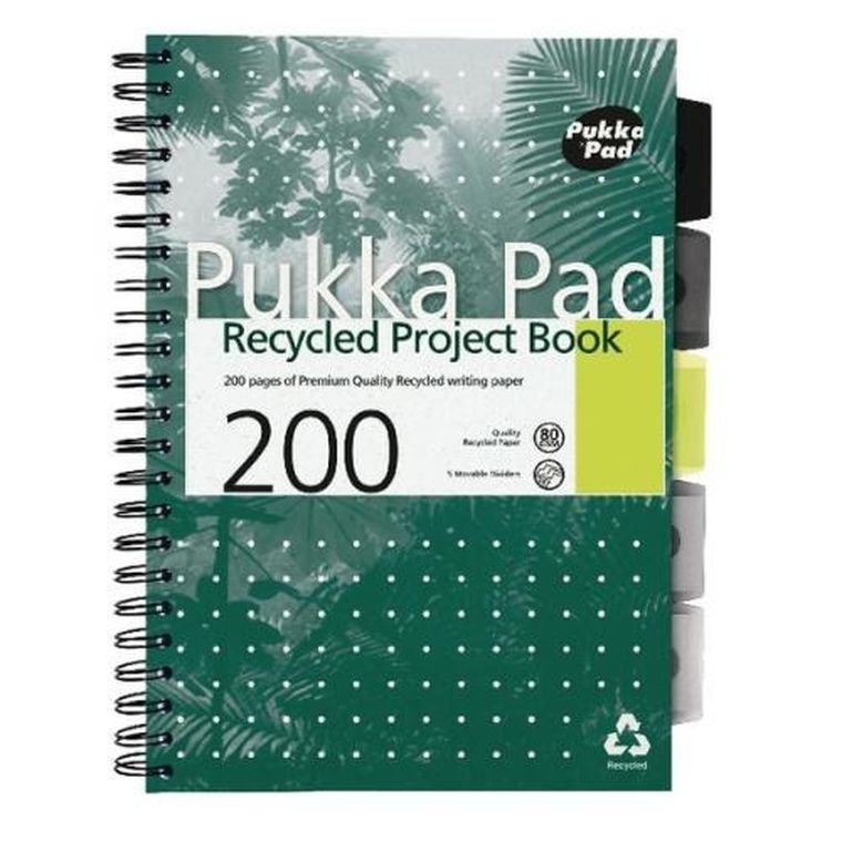 Pukka Pads, kołozeszyt, A4 z recyklingu, Project Book, zielony, 1 szt.