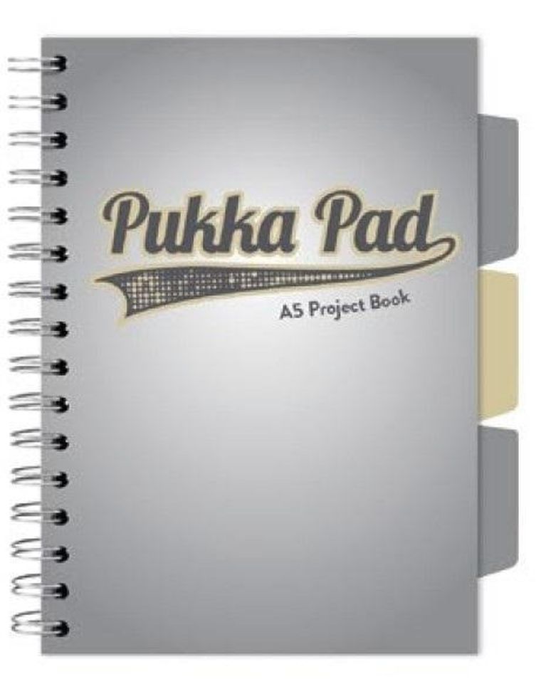 Pukka Pads, kołozeszyt, A5, Project Book, Design, szary, 1 szt.