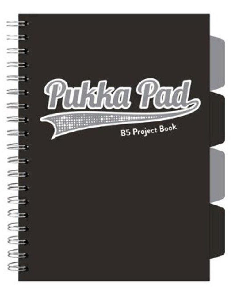 Pukka Pads, kołozeszyt, B5, Project Book, Black & Grey, czarny, 1 szt.