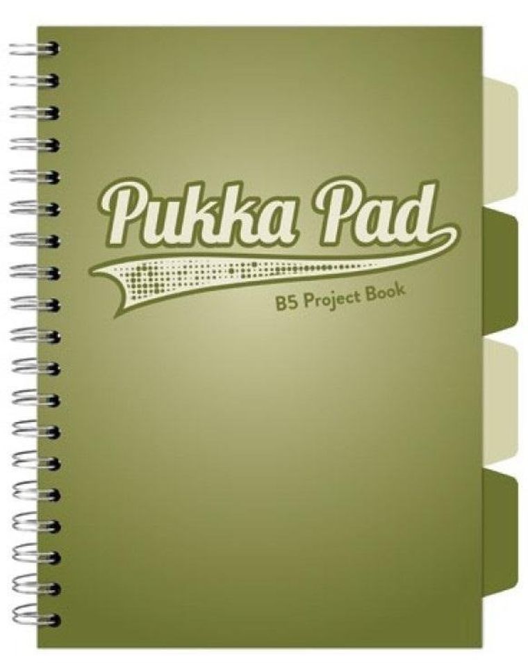 Pukka Pads, kołozeszyt, B5, Project Book, Olive Green, oliwkowy, 1 szt.