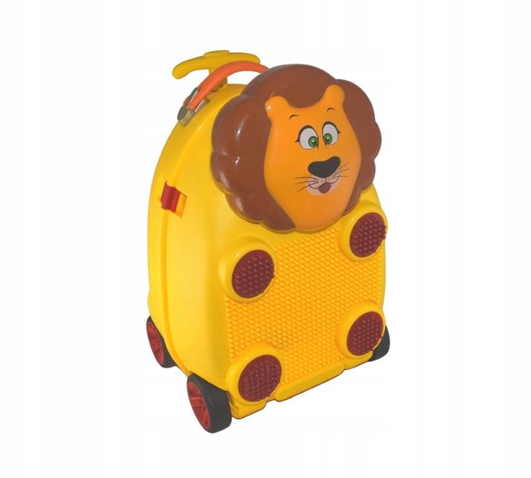Pulio, walizka podróżna z klockami, lew