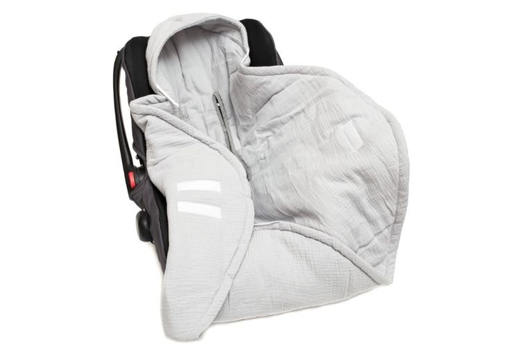 Pulp, kocyk do fotelika samochodowego, muślinowy, szary