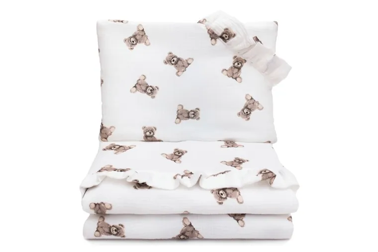 Pulp, Misie, 2-częściowy komplet pościeli, muślinowy, 80-100 cm