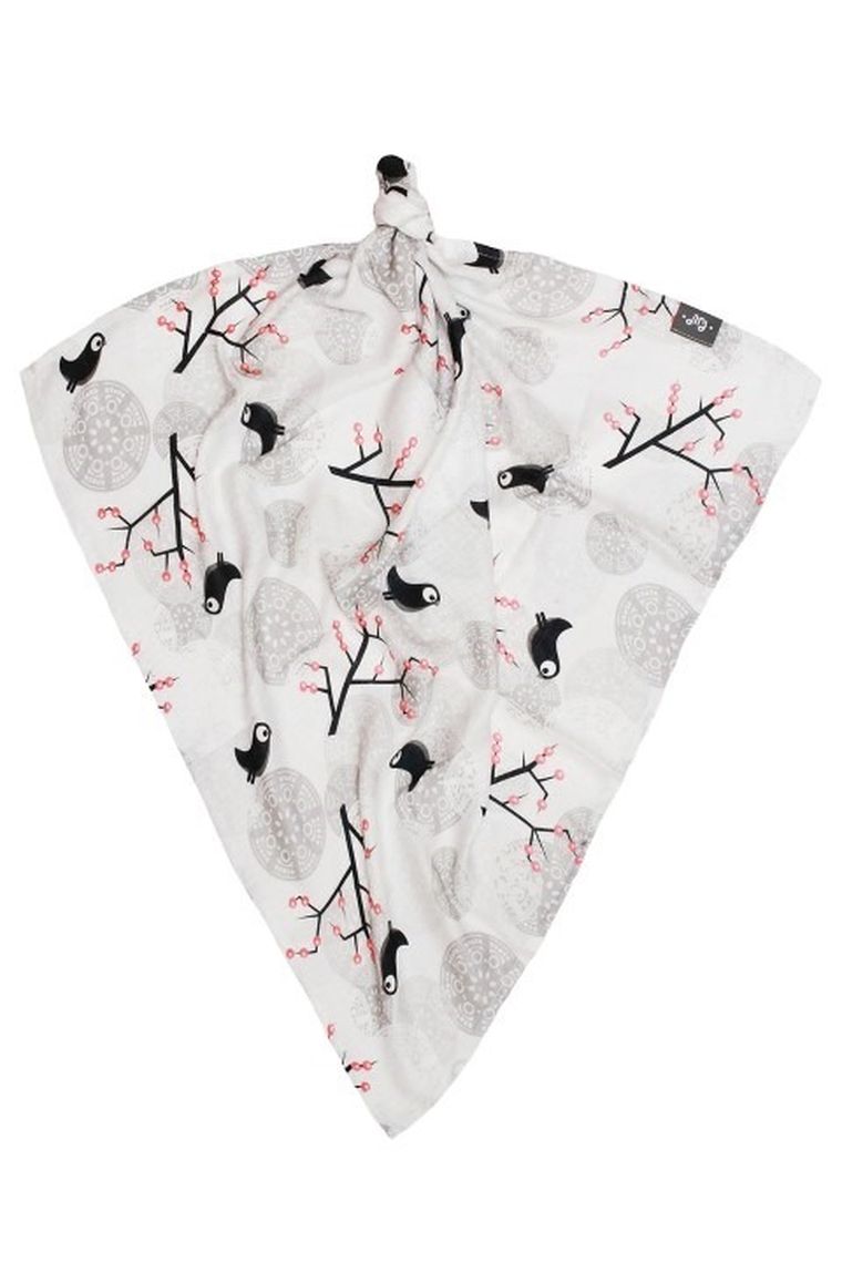 Pulp, pieluszka bambusowa z jonami srebra, ptaszki na gałązkach