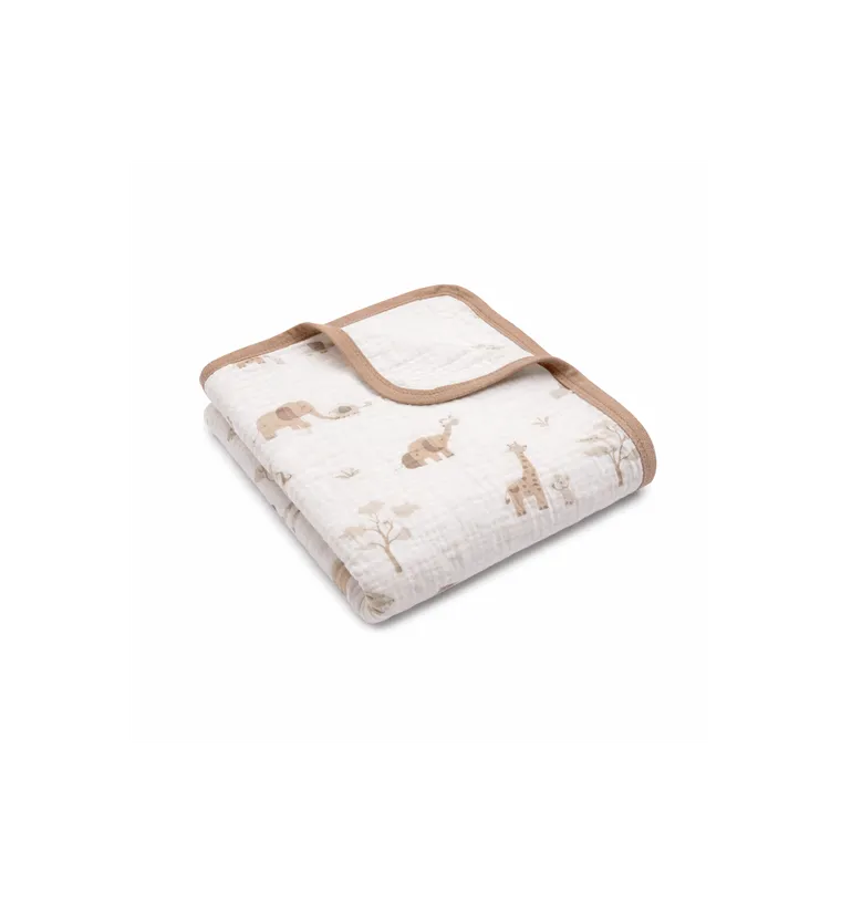 Pulp, Safari, kocyk muślinowy z lamówką, 80-100 cm