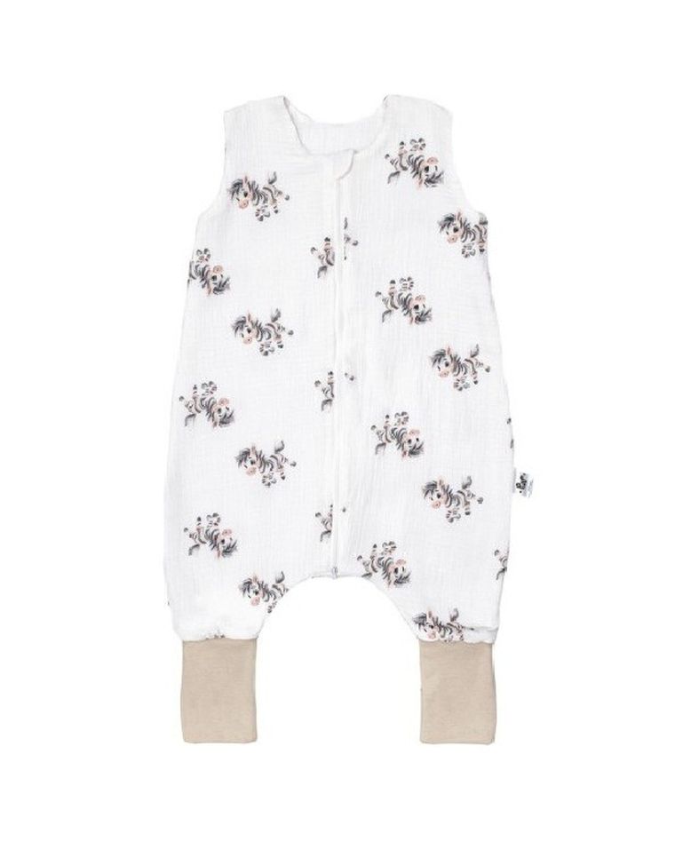 Pulp, Wesoła Zebra, śpiworek ze skarpetkami, muślinowy, TOG 1.75, 2-4l