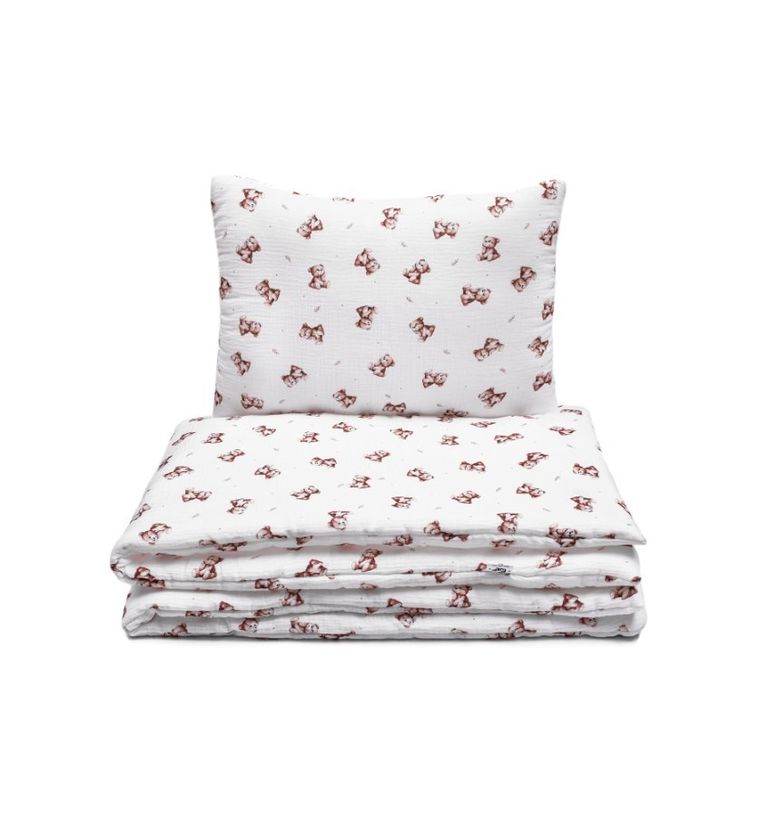 Pulp, Zamyślony Miś, pościel z bawełny muślinowej, 100-135 cm