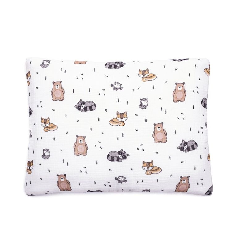 Pulp, Zwierzatka Leśne, poduszka muślinowa, gładka, 35-45 cm