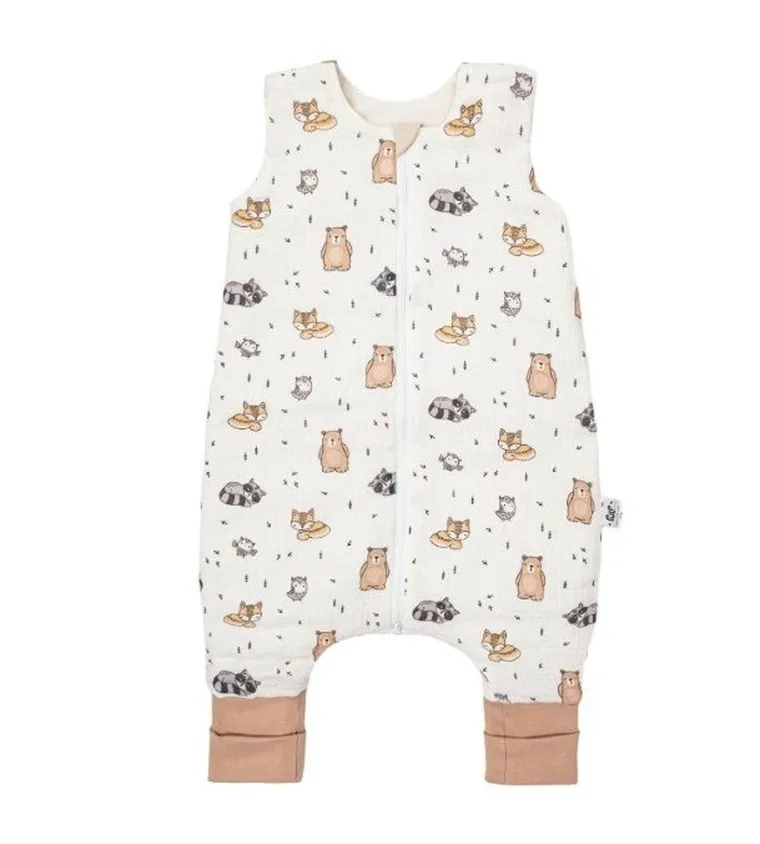 Pulp, Zwierzątka leśne, śpiworek muślinowy z nogawkami, całoroczny, TOG 1.75, 1-2.5l