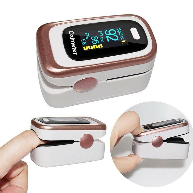 Pulsoksymetr na palec, biało-złoty