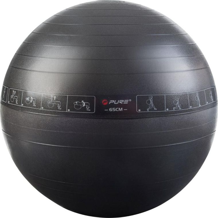Pure 2 Improve, piłka do ćwiczeń fitness, czarna, 65 cm