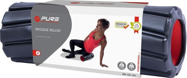 Pure 2 Improve, wałek roller do ćwiczeń, 36-14 cm, medium czarny
