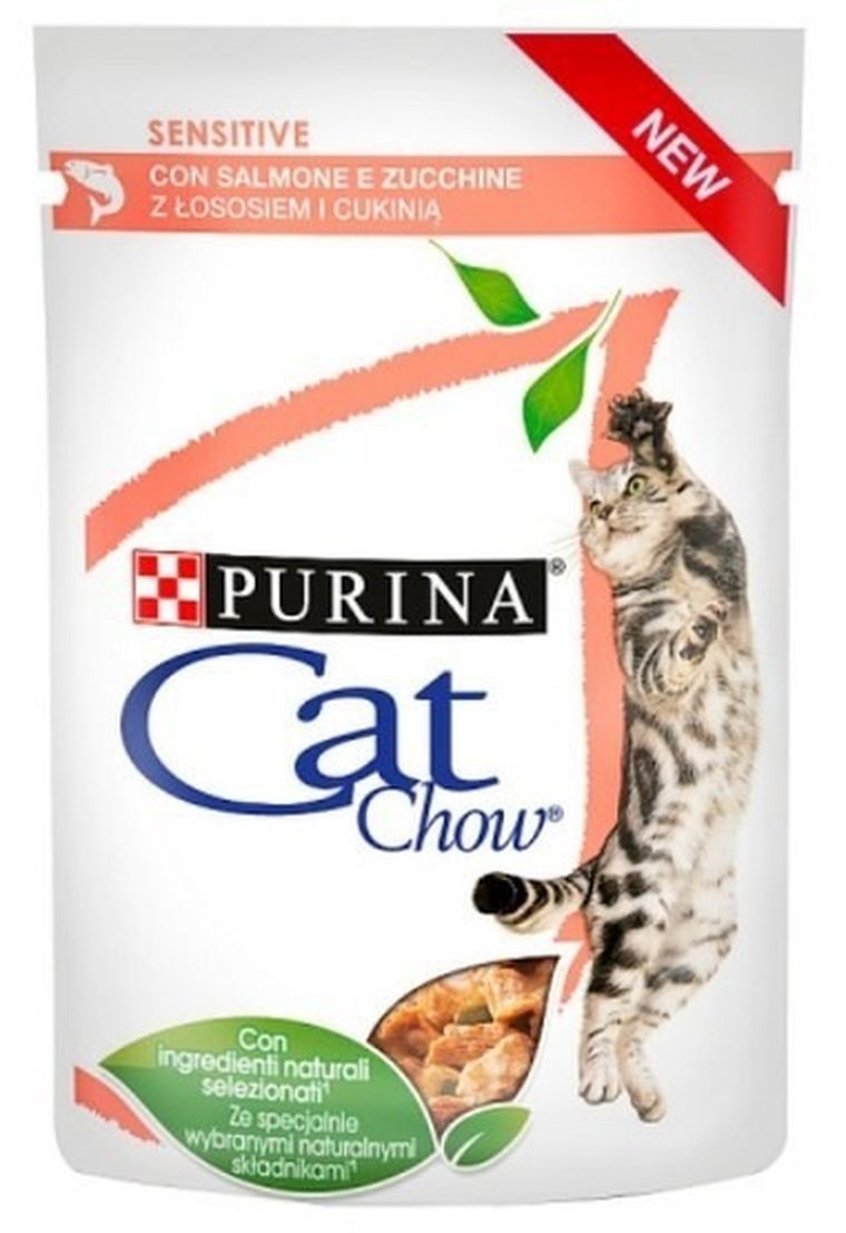 Purina, Cat Show Sensitive, karma dla kotów, cukinia, 85g