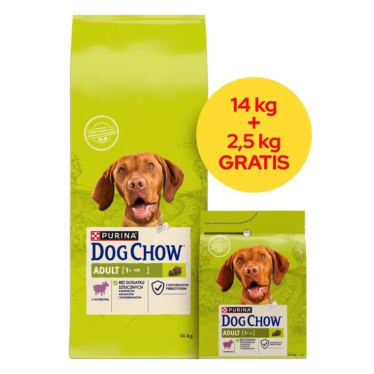 Purina, Dog Chow, Adult, jagnięcina, karma sucha dla psów, 16.5 kg