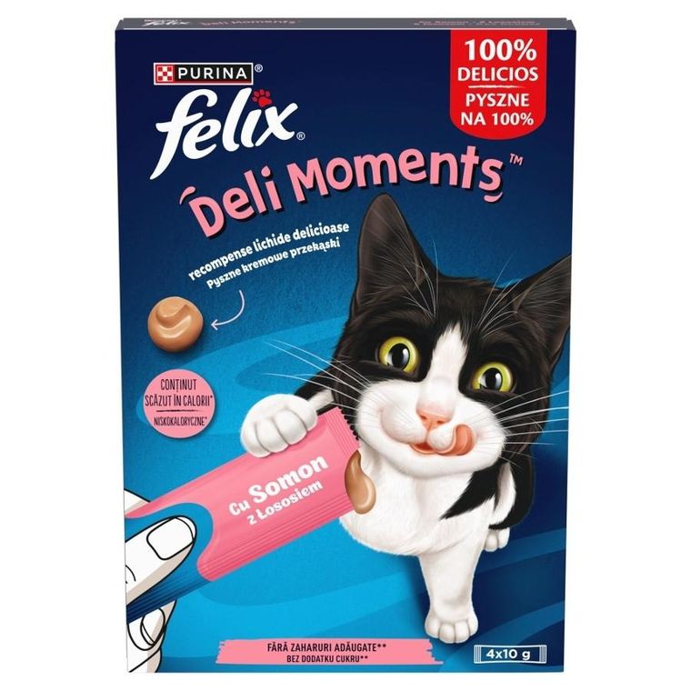 Purina, Felix, Deli Moments, łosoś, przysmak dla kota, 4-10g
