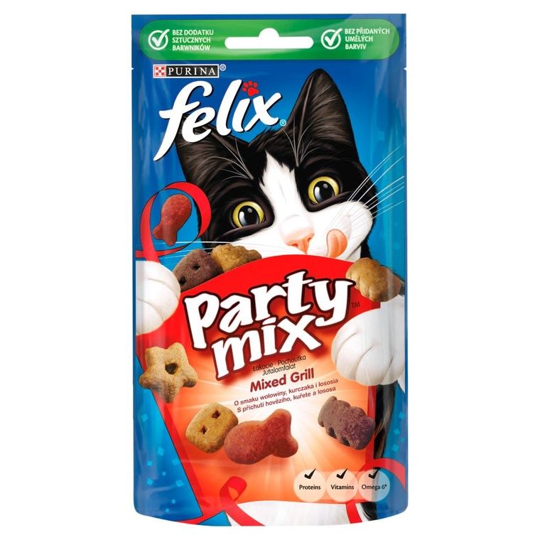 Purina, Felix Party, Mixed Grill, karma dla dorosłych kotów, 60g