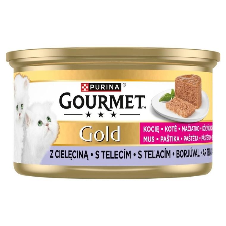 Purina, Gourmet Gold Kitten, mus z cielęciną, karma mokra dla kotów, 85g