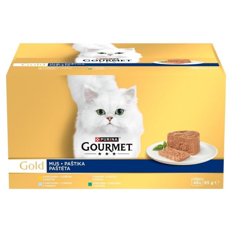 Purina, Gourmet Gold, Mus Mix smaków, karma mokra dla kotów, 48-85g
