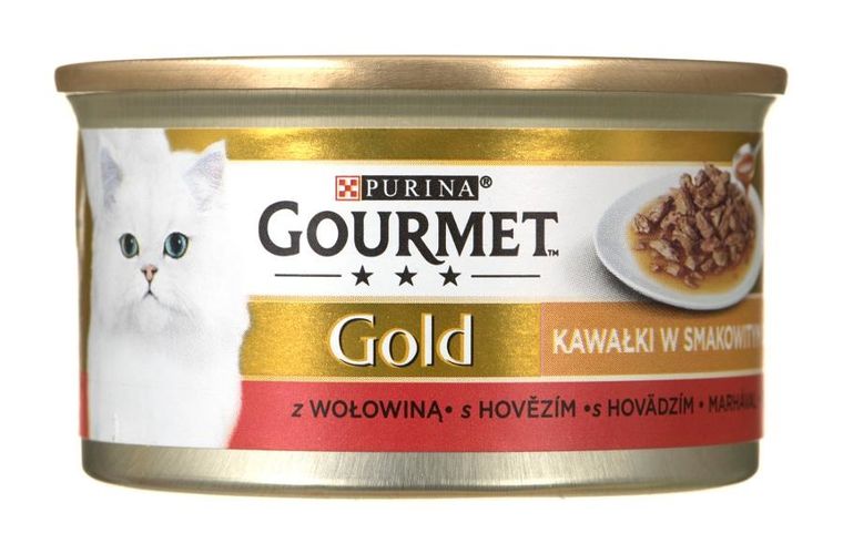 Purina, Gourmet Gold, Sauce Delight, mokra karma dla kota w puszczce, wołowina, 85g
