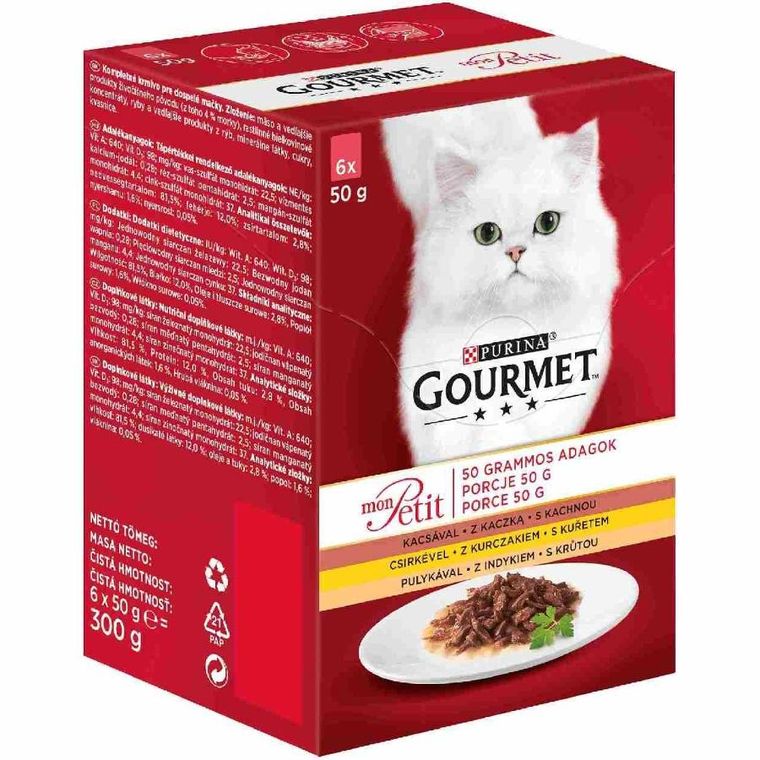 Purina, Gourmet, Mon Petit, karma mokra dla kota, mix drobiowy, 6-50 g
