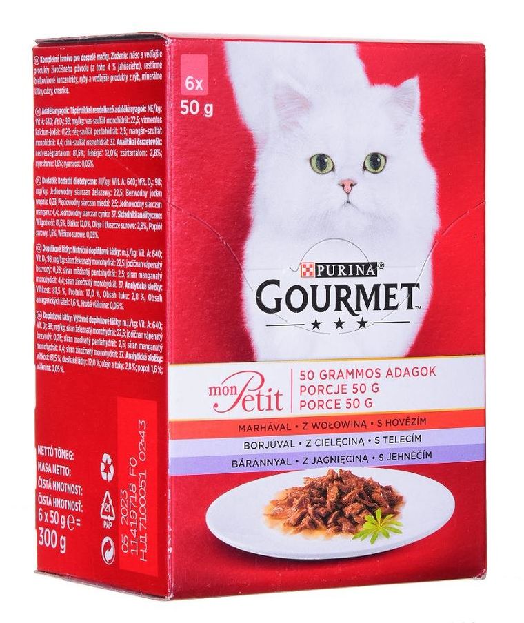 Purina, Gourmet, Mon Petit, karma mokra dla kota, mix rybny, 6-50 g