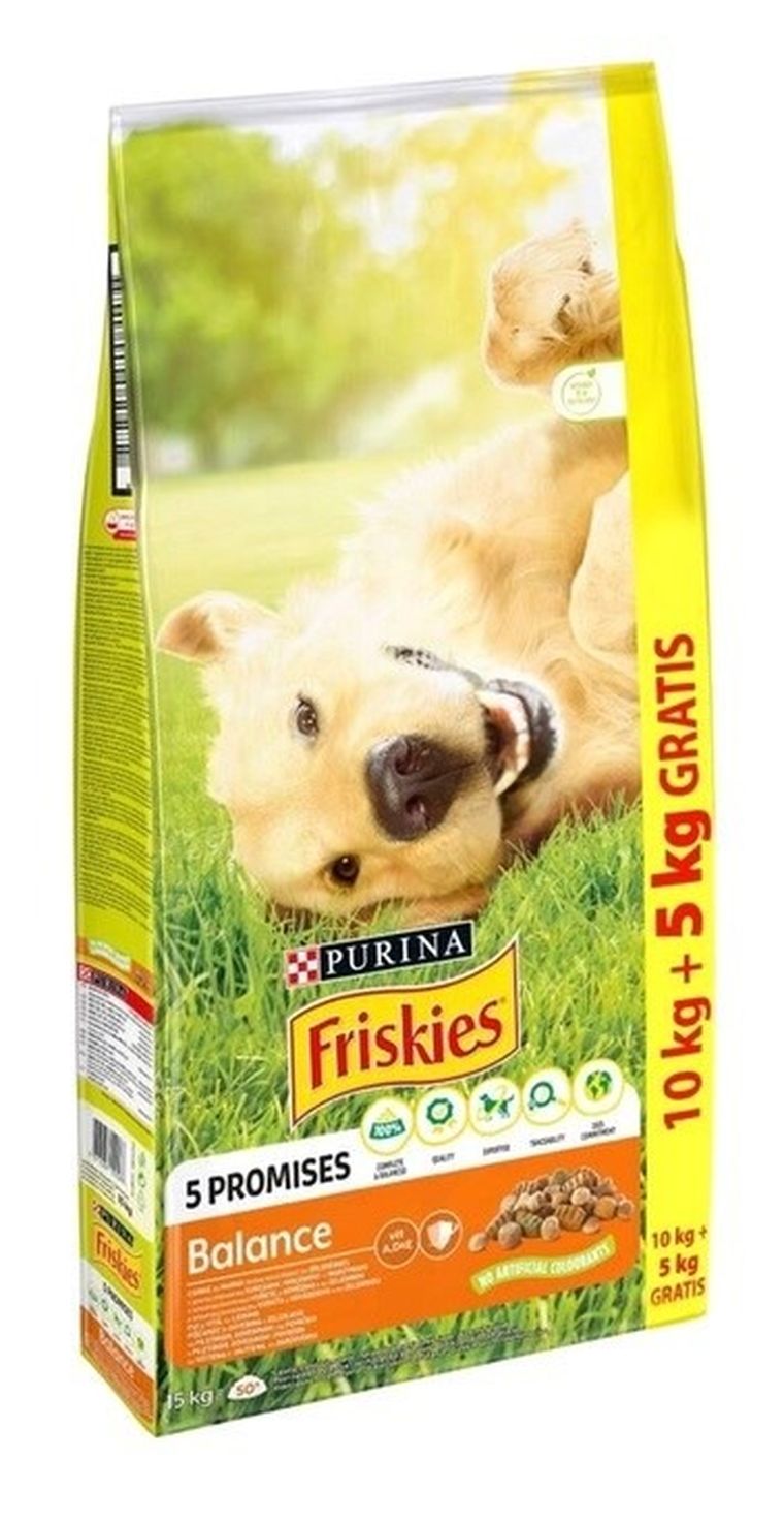 Purina Nestle, Friskies Balance, karma dla psa, kurczak i warzywa, 10+5 kg
