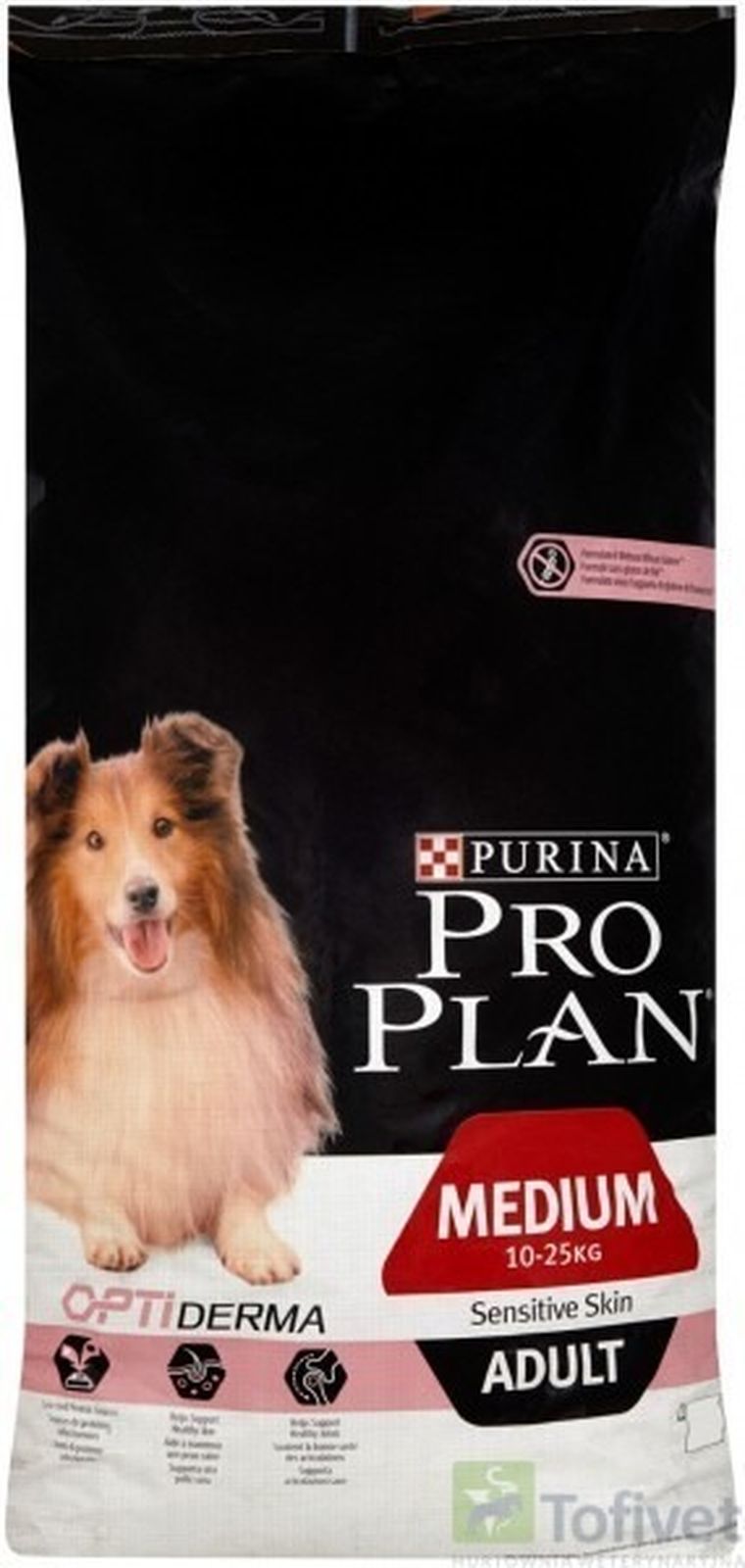 Purina, Pro Plan, Adult, Medium Sensitive Skin, OptiDerma, łosoś, karma dla psów, 14 kg