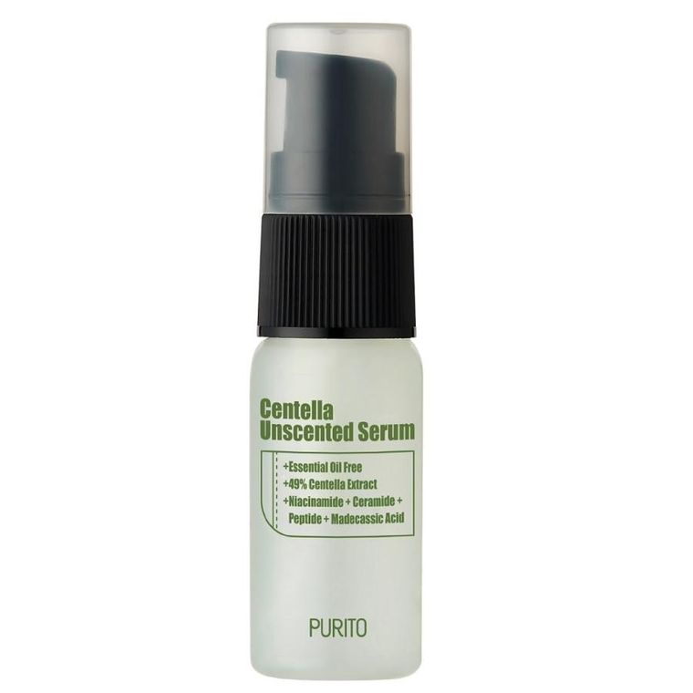 Purito, Centella Unscented Serum, mini regenerujące serum z ekstraktem z wąkroty azjatyckiej, 15 ml