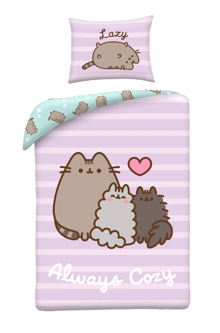 Pusheen, 2-częściowy komplet pościeli z mikrofibry, 140-200 cm